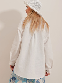 Рубашка Trend Alacati Stili модель ALC-X10343/Ekru Фото