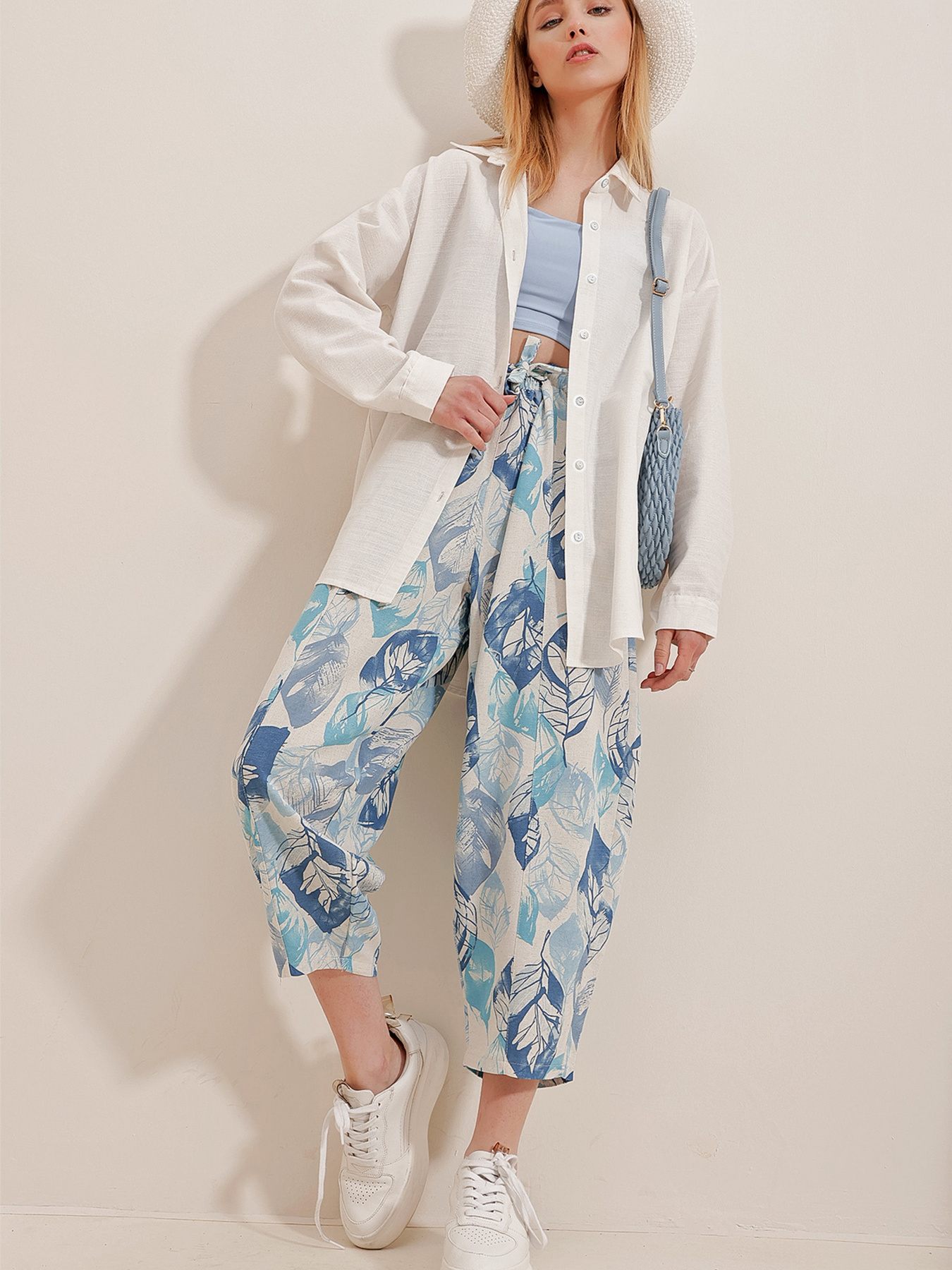 Сорочка повсякденна Trend Alacati Stili модель ALC-X10343/Ekru Фото