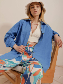 Рубашка Trend Alacati Stili модель ALC-X10343/Havaci Mavi Фото