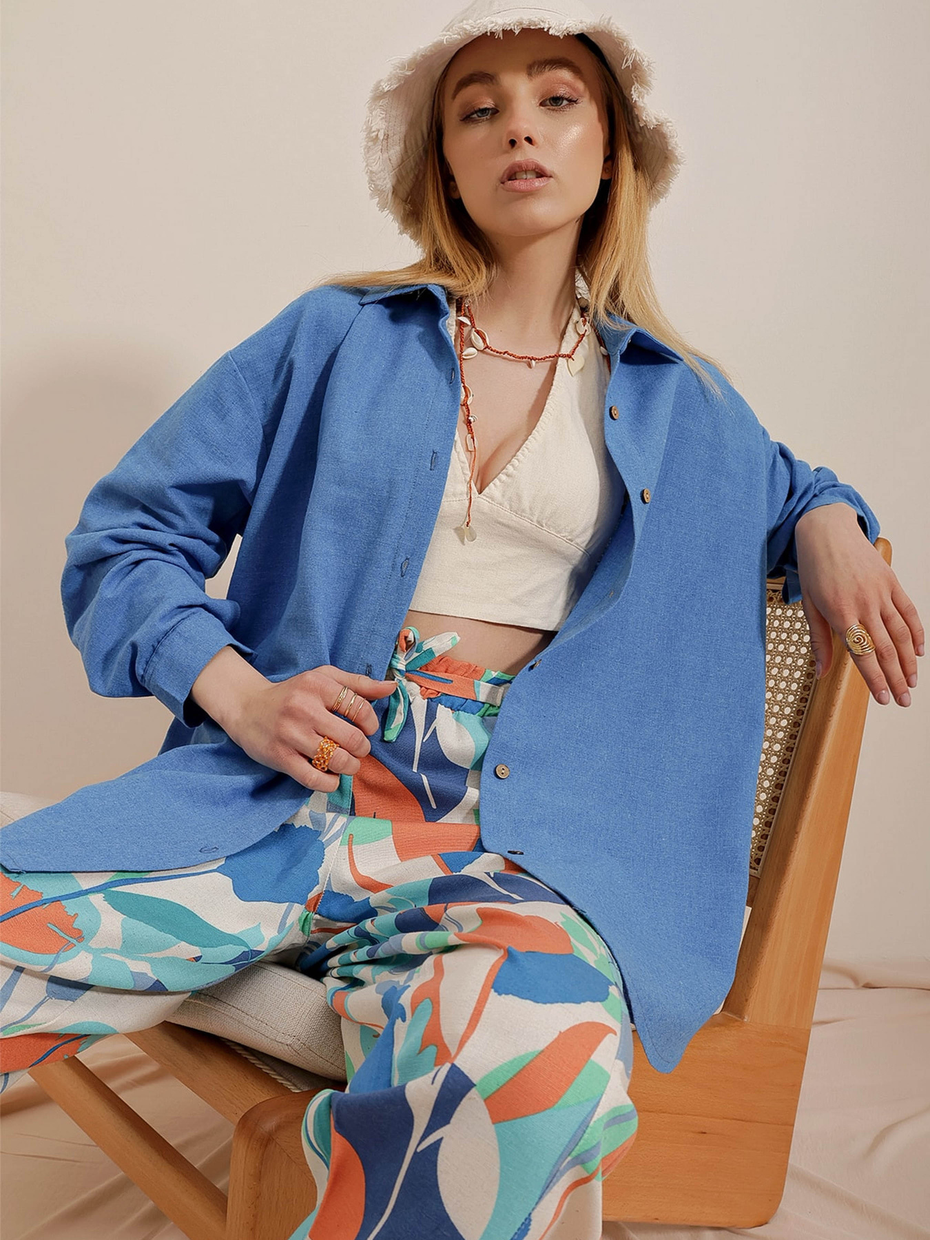 Рубашка повседневная Trend Alacati Stili модель ALC-X10343/Havaci Mavi Фото