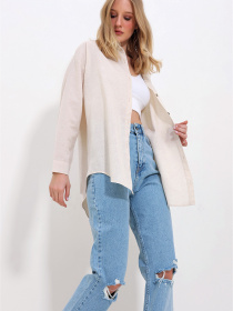 Сорочка повсякденна Trend Alacati Stili модель ALC-X10343/KREM Фото