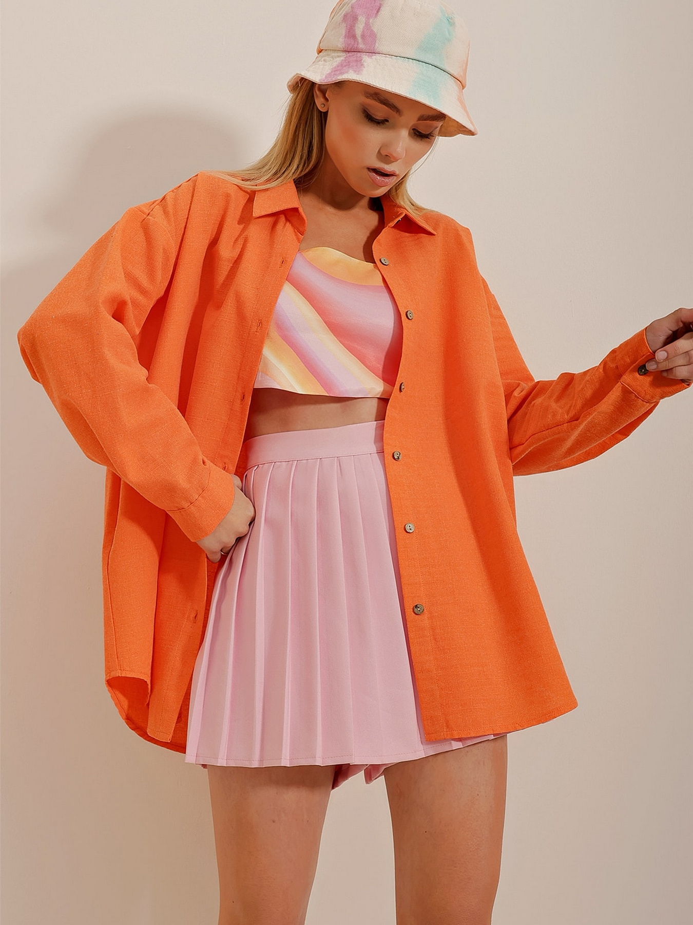 Рубашка Trend Alacati Stili модель ALC-X10343/Turuncu Фото