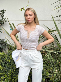 Футболка Trend Alacati Stili Модель ALC-X11552/BEJ Фото