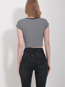 Футболка Trend Alacati Stili модель ALC-X11552/SiYAH Футболка Trend Alacati Stili модель ALC-X11552/SiYAH Фото