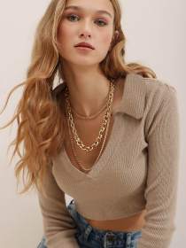 Джемпер Trend Alacati Stili модель ALC-X7322/BEJ Фото