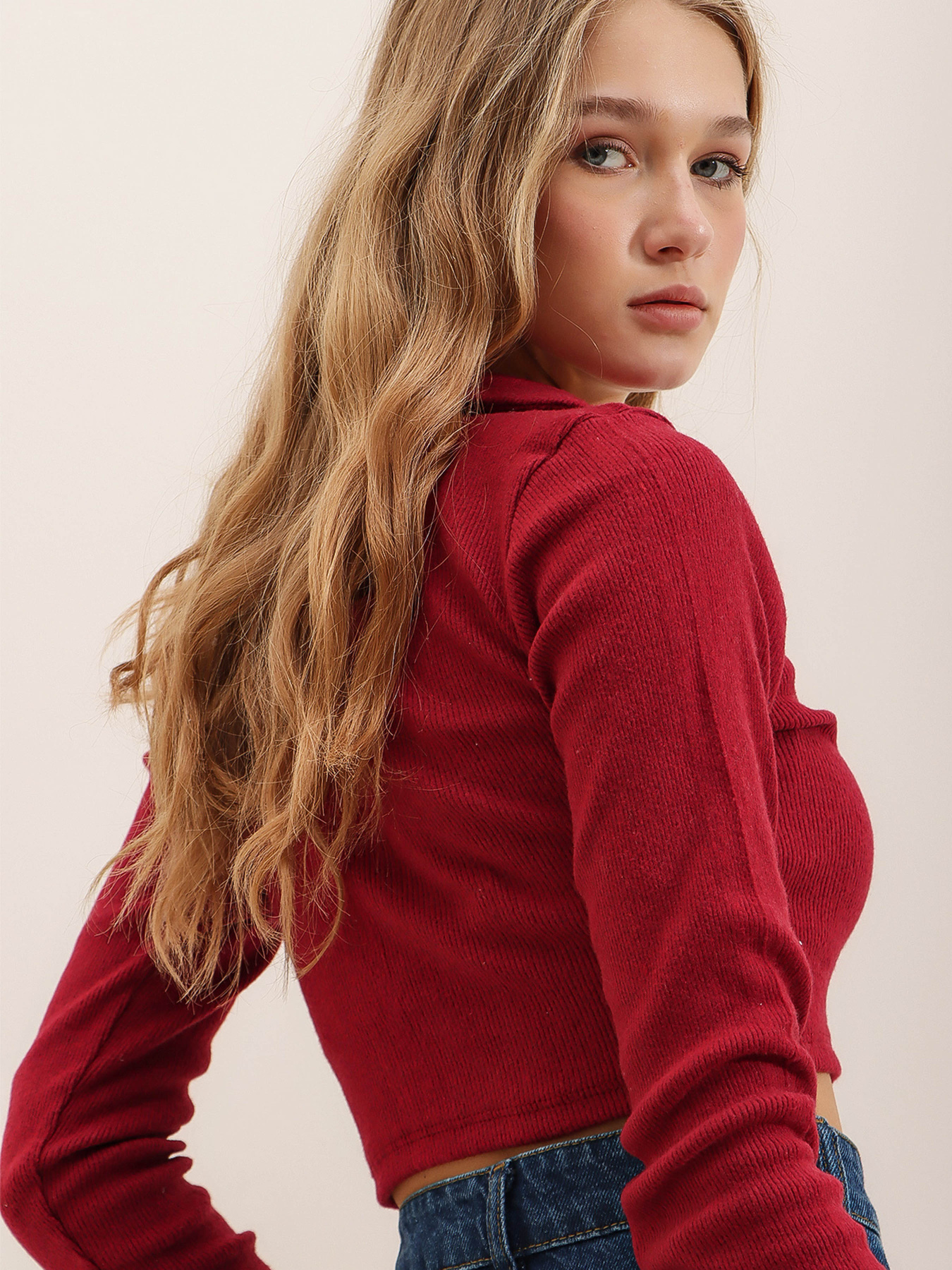 Джемпер Trend Alacati Stili модель ALC-X7322/BORDO Фото