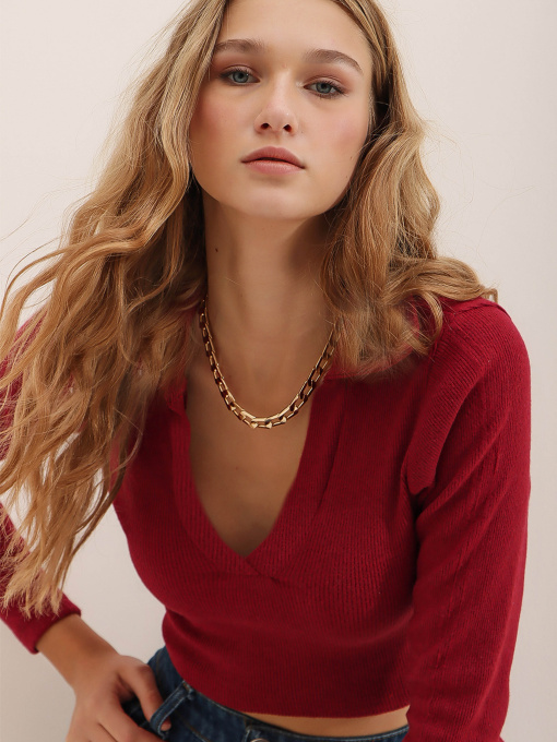 Джемпер Trend Alacati Stili Модель ALC-X7322/BORDO Фото