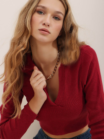 Джемпер Trend Alacati Stili модель ALC-X7322/BORDO Фото