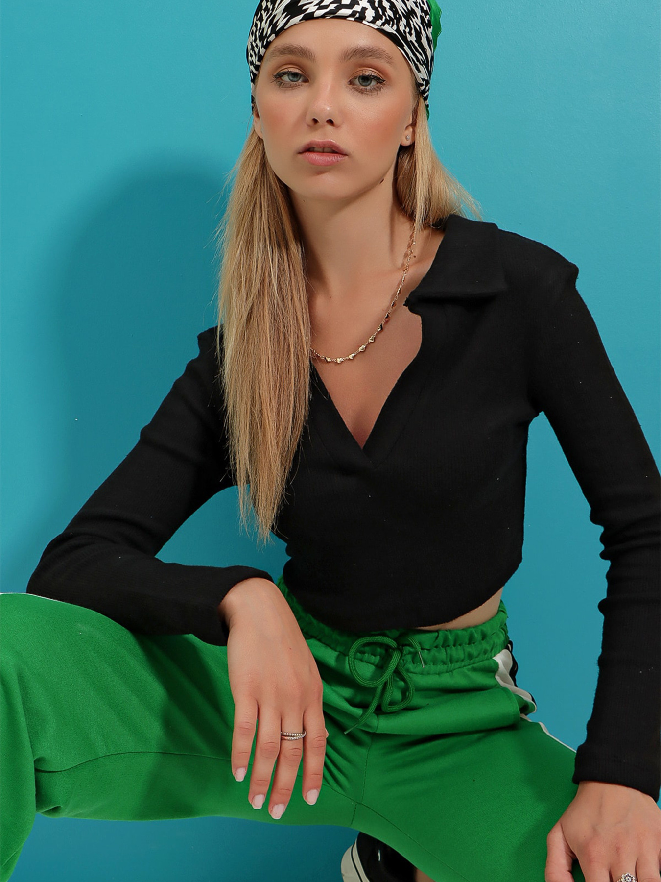 Джемпер Trend Alacati Stili модель ALC-X7322/SiYAH Фото