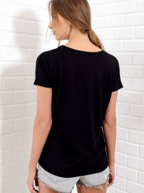 Футболка Trend Alacati Stili модель ALC-1045-A/Siyah Фото