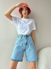 Джинсовые шорты Trend Alacati Stili модель ALC-X8174/Acik Mavi Фото