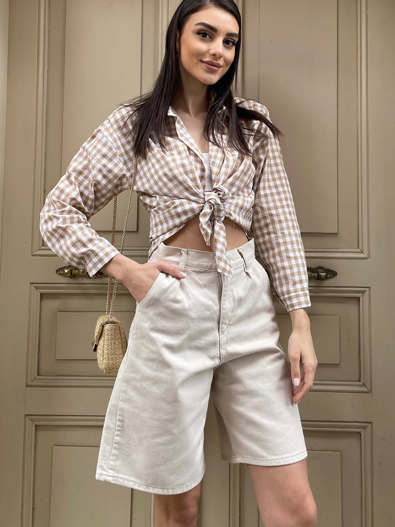 Джинсовые шорты Trend Alacati Stili модель ALC-X8174/BEJ Джинсовые шорты Trend Alacati Stili модель ALC-X8174/BEJ Фото