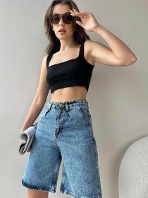 Шорты джинсовые Trend Alacati Stili модель ALC-X8174/Koyu Mavi Фото