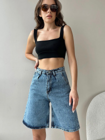 Джинсовые шорты Trend Alacati Stili модель ALC-X8174/Koyu Mavi Джинсовые шорты Trend Alacati Stili модель ALC-X8174/Koyu Mavi Фото