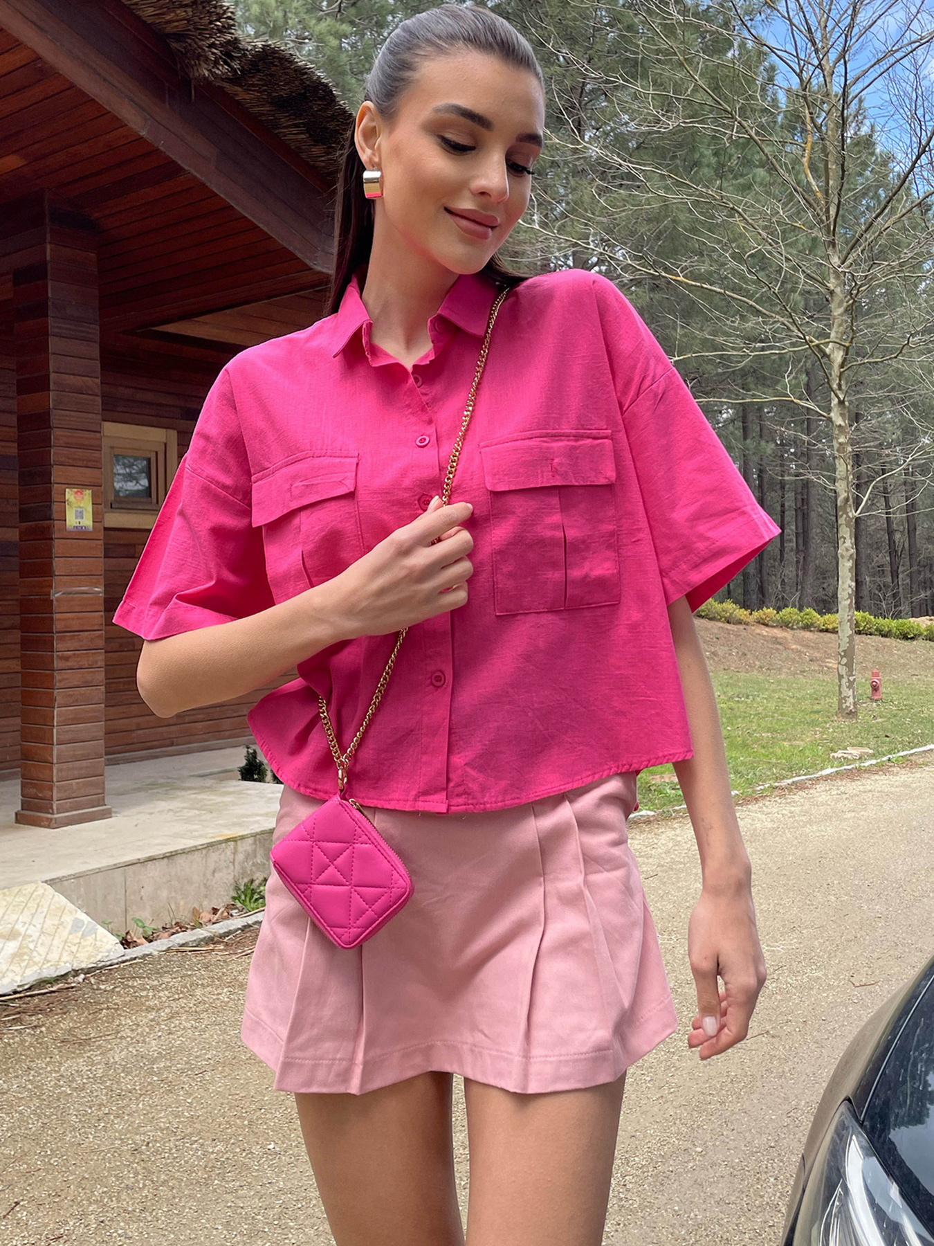 Сорочка повсякденна Trend Alacati Stili модель ALC-X9991/Fusya Фото