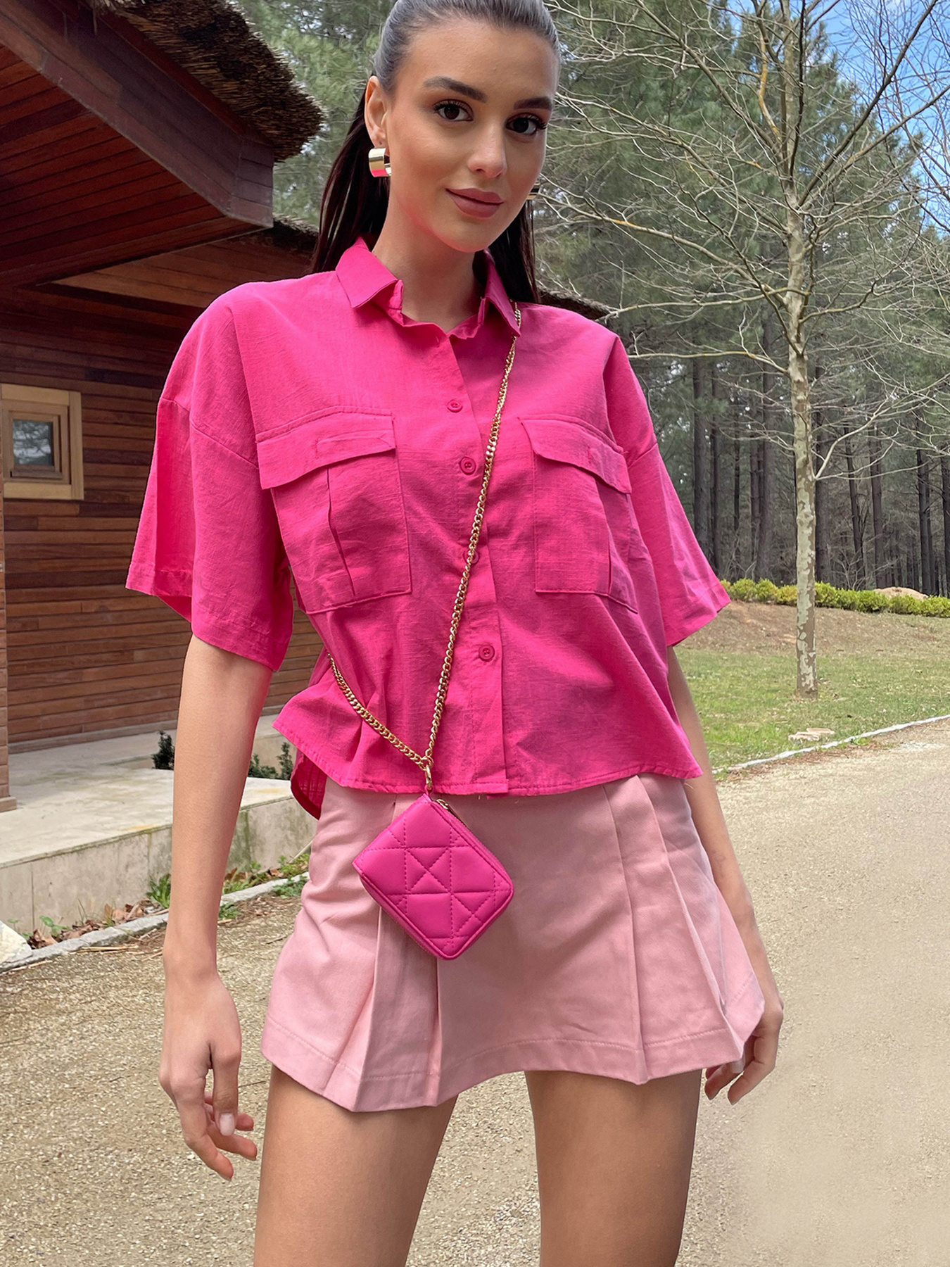 Сорочка повсякденна Trend Alacati Stili модель ALC-X9991/Fusya Фото