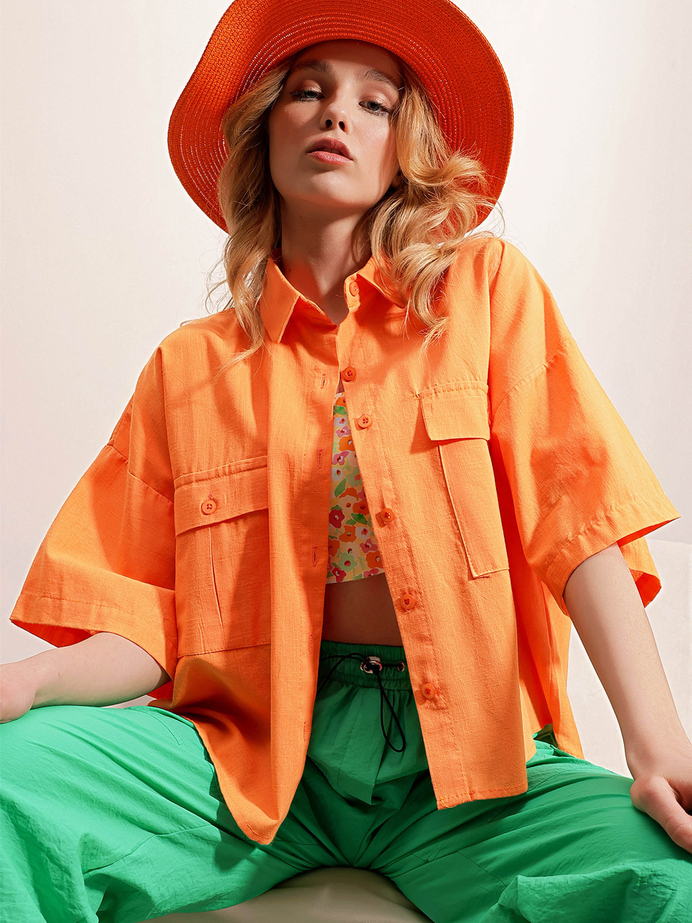 Рубашка Trend Alacati Stili модель ALC-X9991/Turuncu Фото