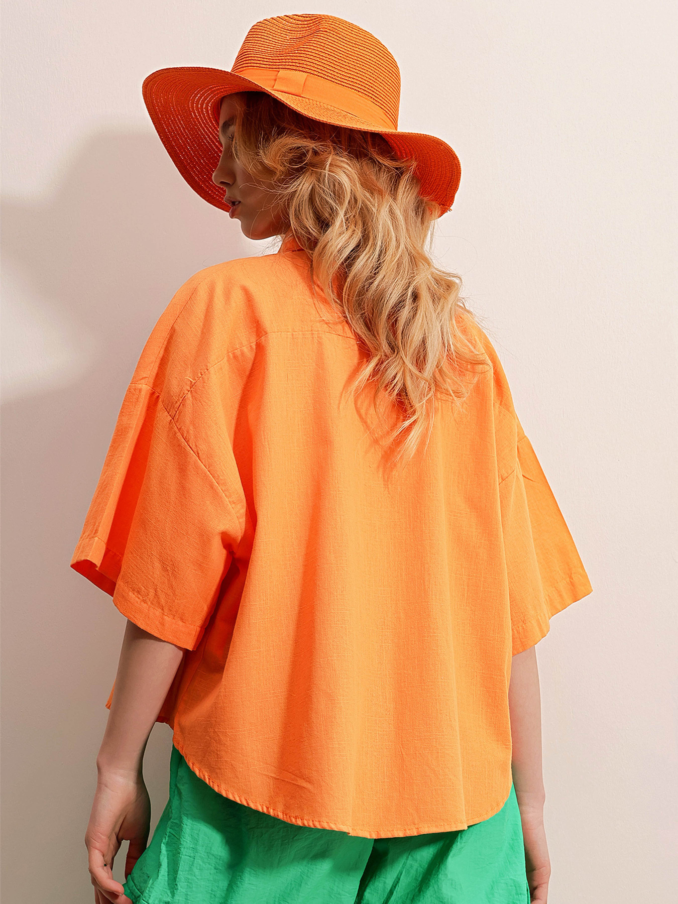 Сорочка повсякденна Trend Alacati Stili модель ALC-X9991/Turuncu Фото