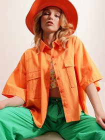 Сорочка повсякденна Trend Alacati Stili модель ALC-X9991/Turuncu Фото