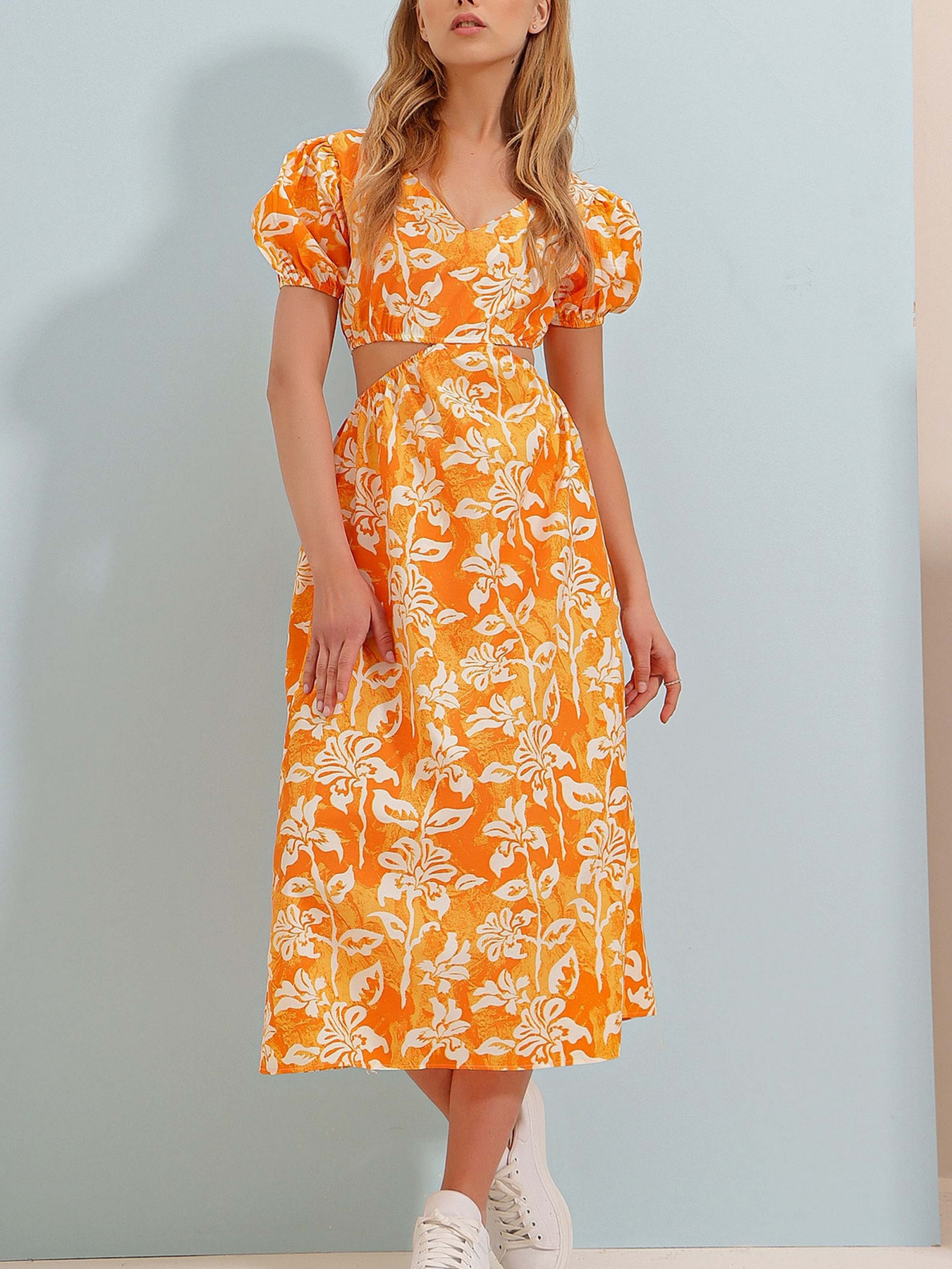 Платье миди Trend Alacati Stili модель ALC-X8579/Turuncu Фото