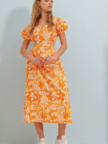 Сукня міді Trend Alacati Stili модель ALC-X8579/Turuncu Фото