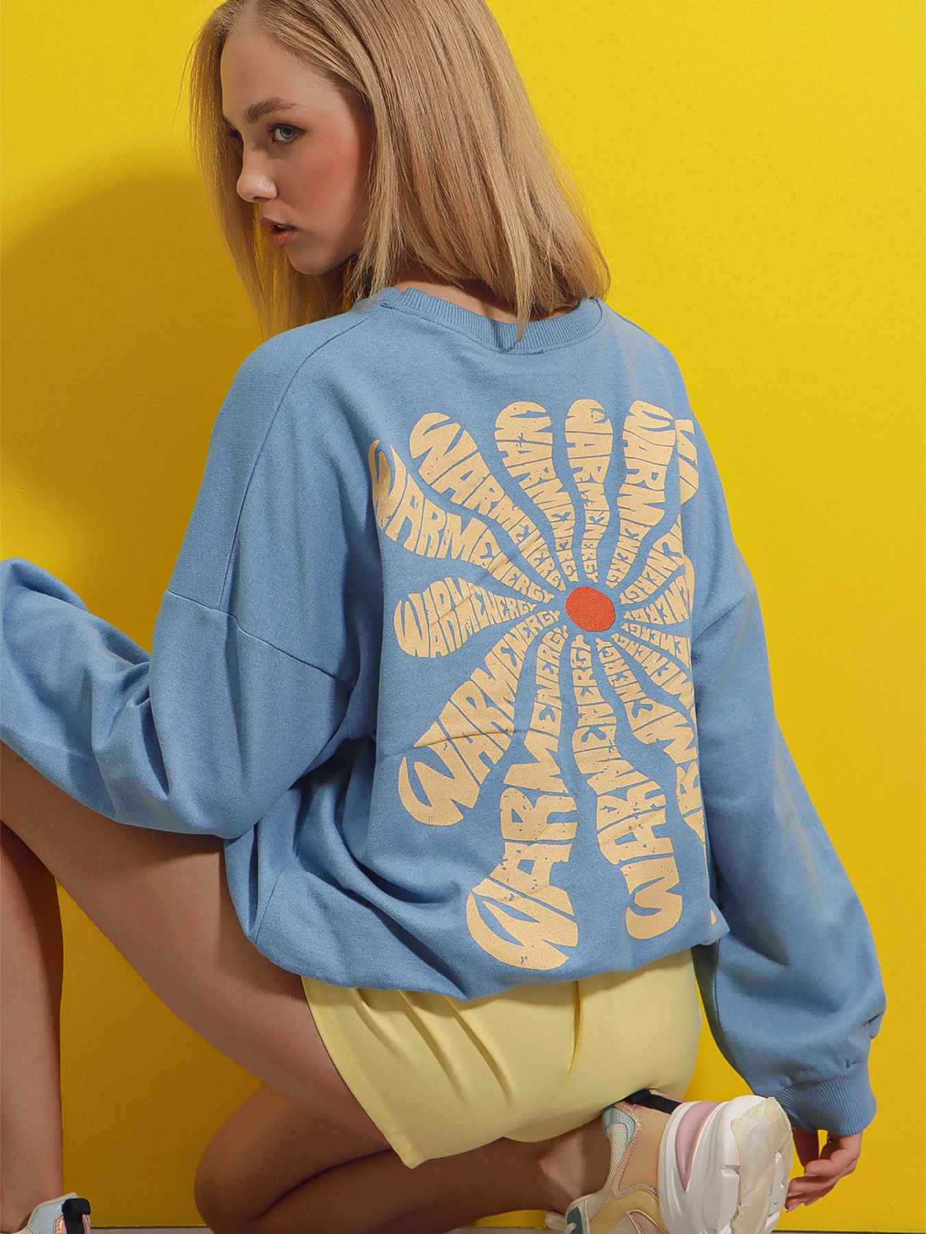 Свитшот Trend Alacati Stili модель ALC-X8964/Gok Mavi Фото