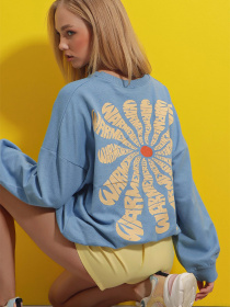 Свитшот Trend Alacati Stili модель ALC-X8964/Gok Mavi Фото