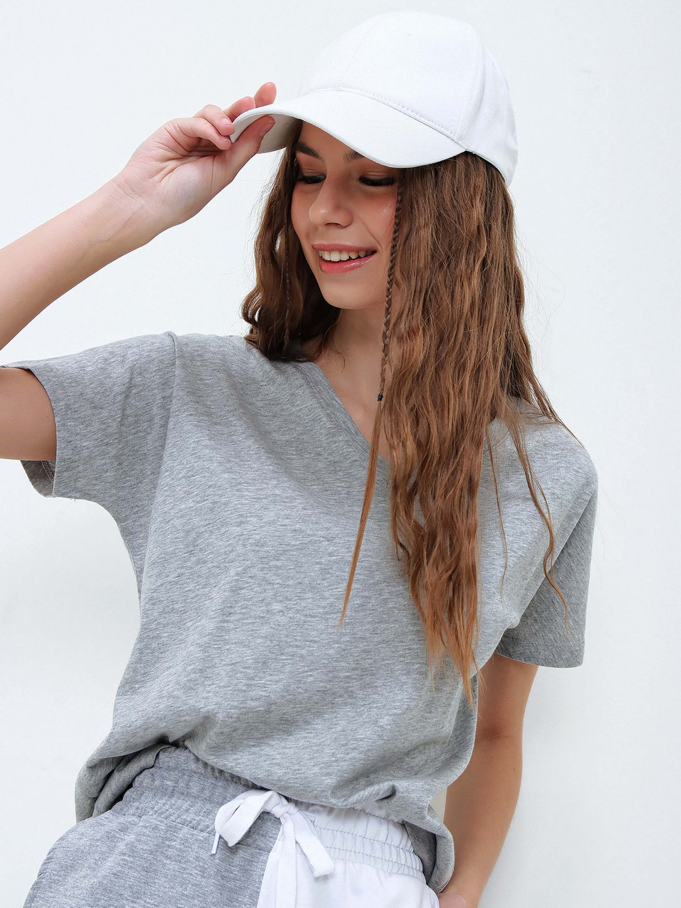 Футболка Trend Alacati Stili модель ALC-1045-AGRAY MELANGE Фото