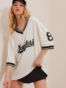 Футболка Trend Alacati Stili модель ALC-786-001BEYAZ Фото