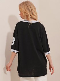 Футболка Trend Alacati Stili модель ALC-786-001SİYAH Фото