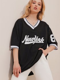 Футболка Trend Alacati Stili модель ALC-786-001SİYAH Фото