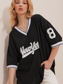 Футболка Trend Alacati Stili модель ALC-786-001SİYAH Фото