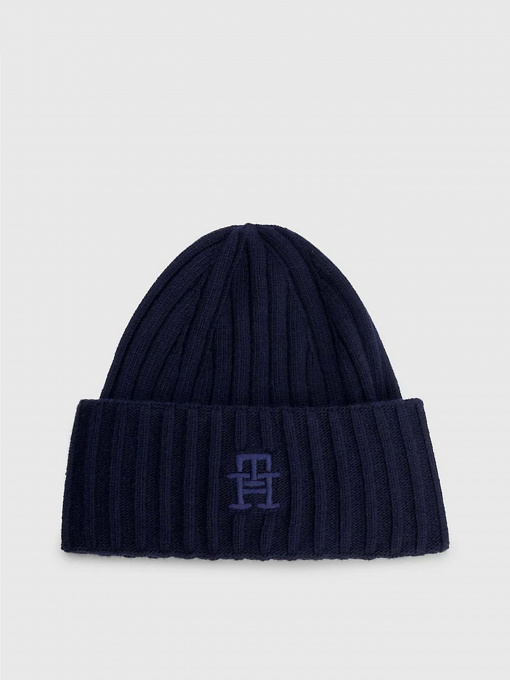 Шапка Tommy Hilfiger ICONIC MONOGRAM EMBROIDERY BEANIE модель AW0AW15153-DW6 Фото