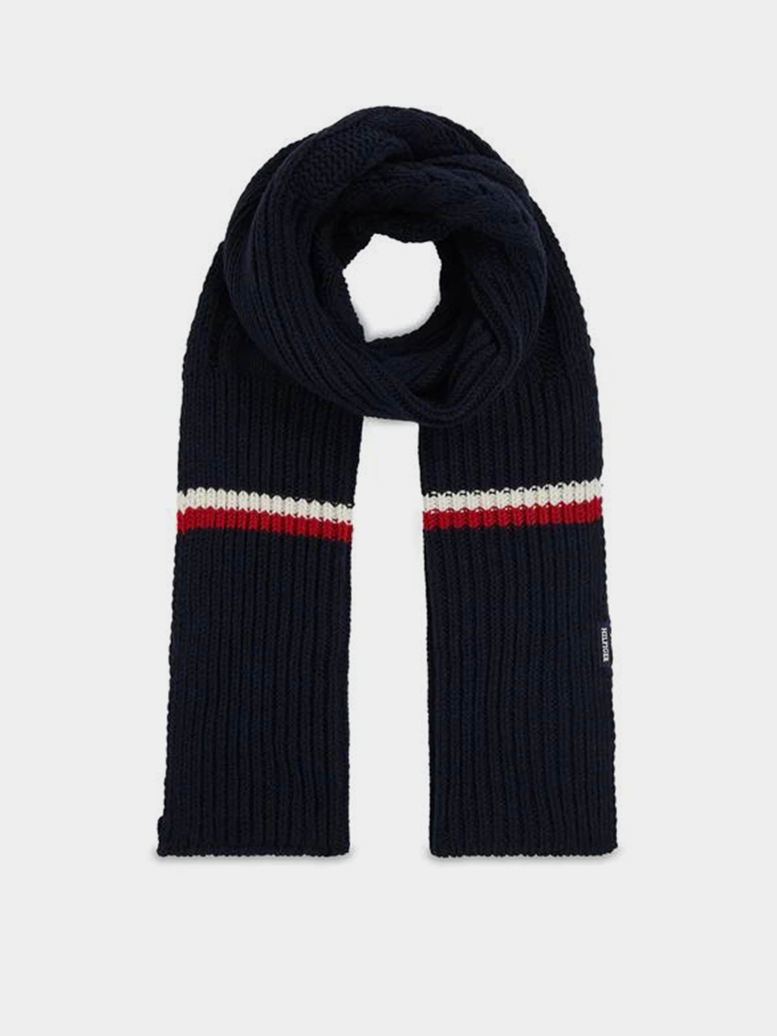 Tommy Hilfiger Monotype Chunky Knit Шарф (TC4936) Чоловіче колір - Синій матеріал - Вовна/акрил