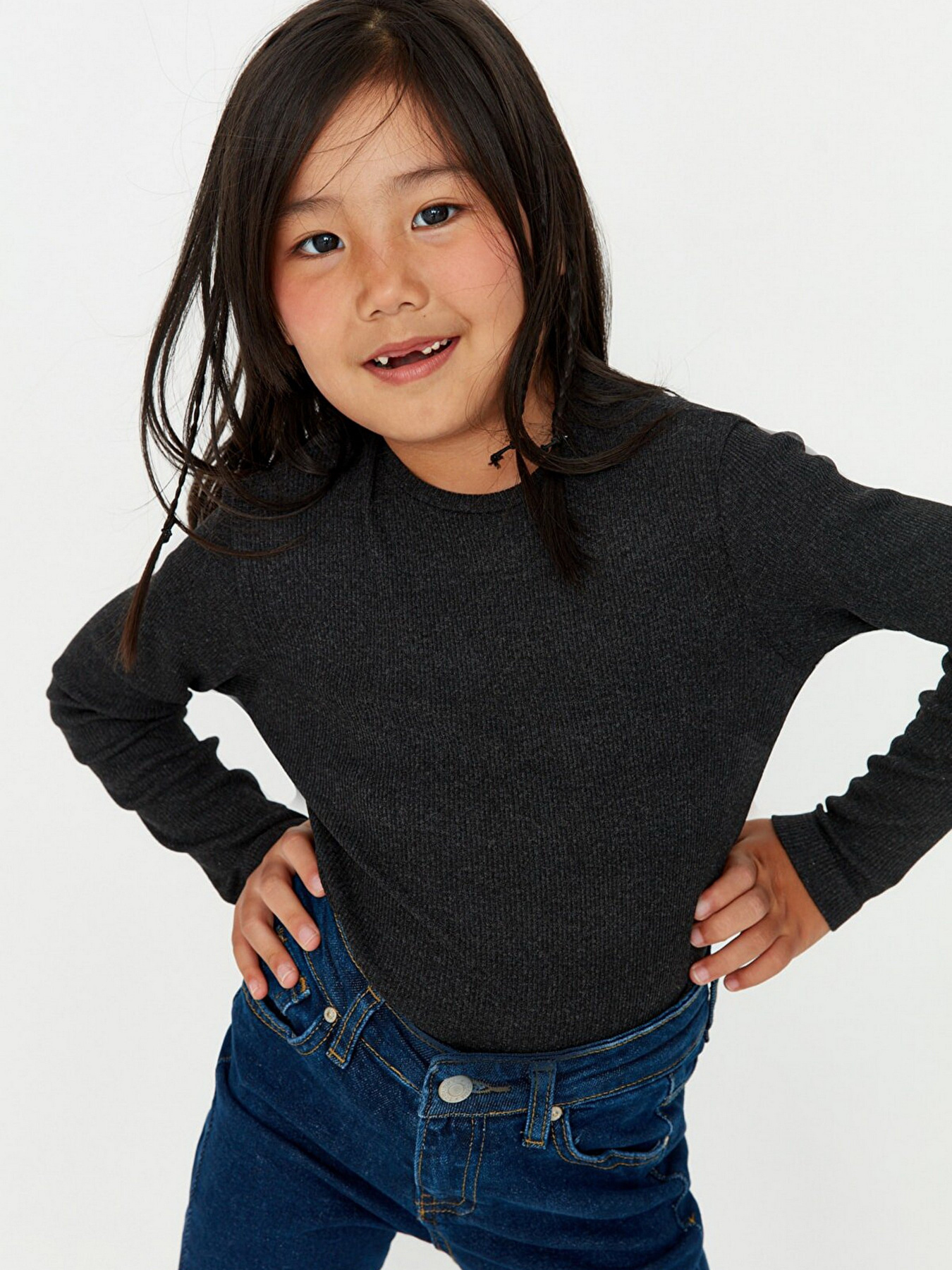 Лонгслів Trendyol модель TKDAW22TS0128/Gri Фото