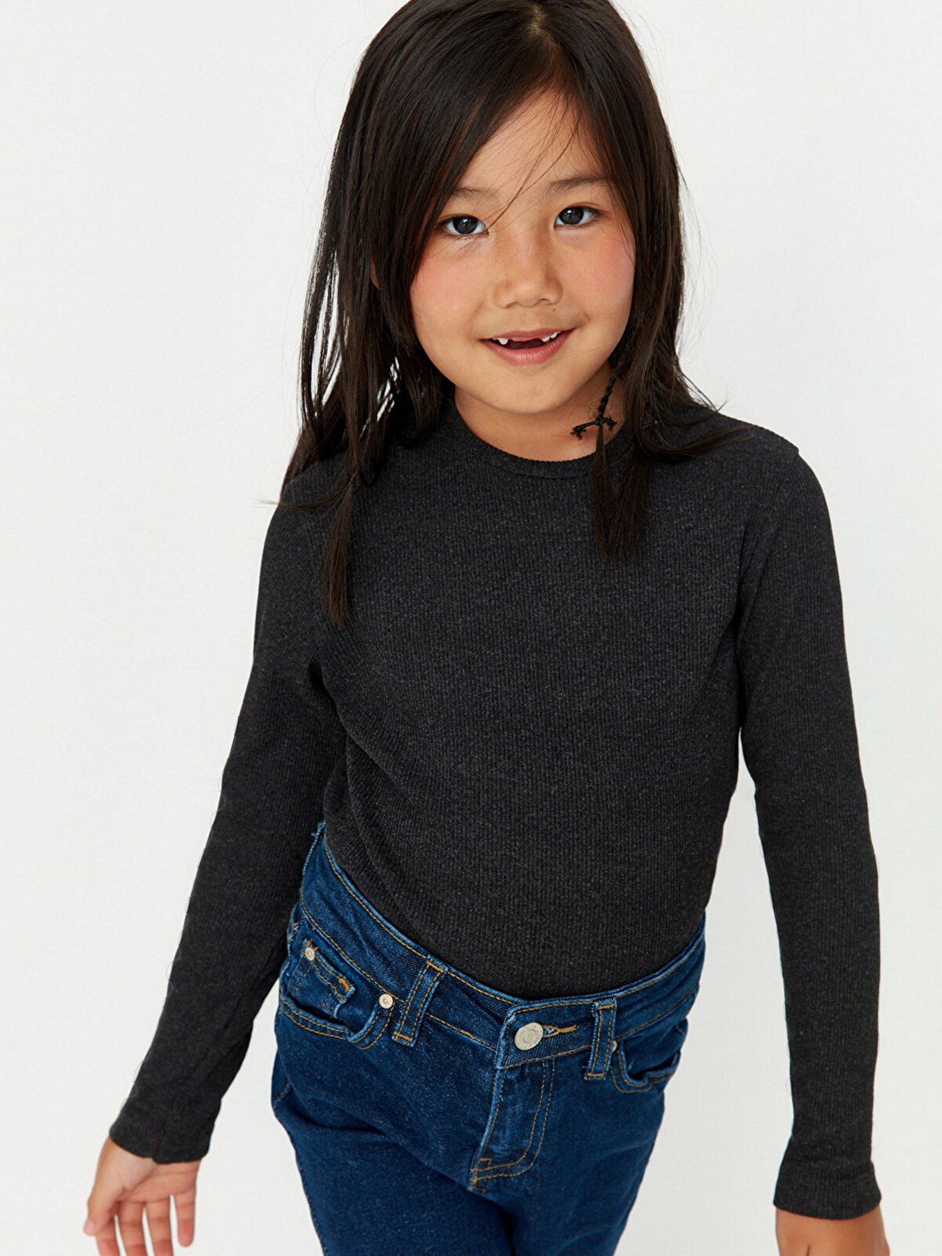 Лонгслів Trendyol модель TKDAW22TS0128/Gri Фото