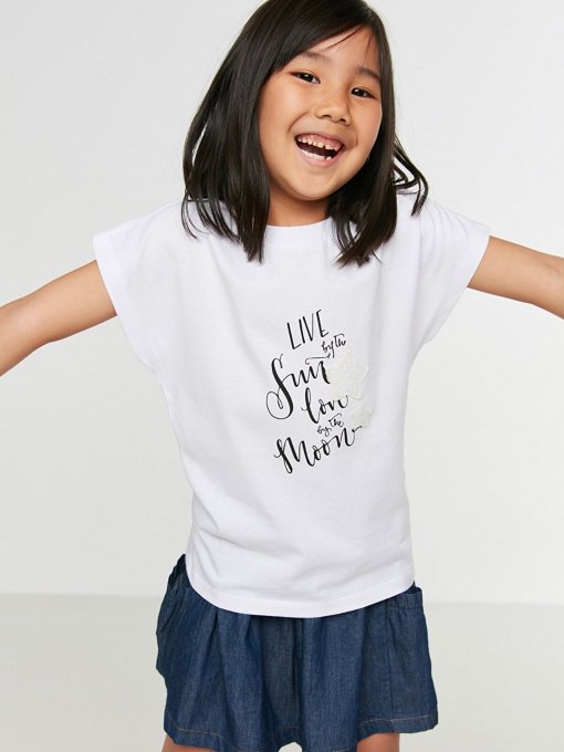 Футболка Trendyol модель TKDSS22TS2057/Beyaz Фото