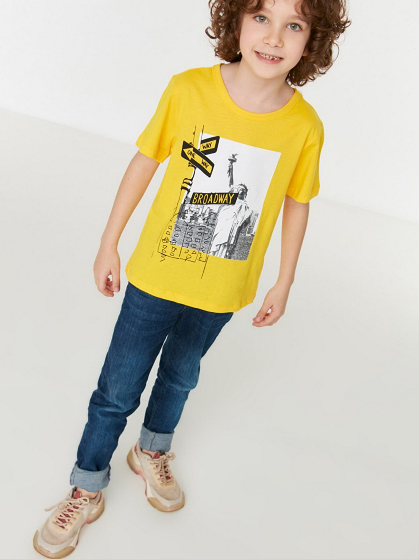 Футболка Trendyol модель TKDSS22TS1268/Sari Фото