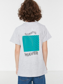 Футболка Trendyol модель TKDSS22TS1675/Gri Фото