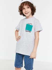 Футболка Trendyol модель TKDSS22TS1675/Gri Фото