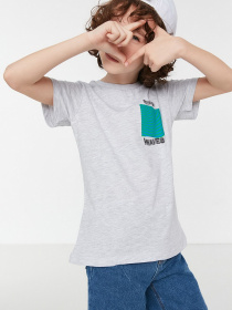 Футболка Trendyol модель TKDSS22TS1675/Gri Фото