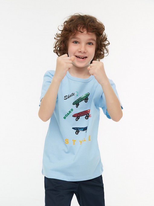 Футболка Trendyol модель TKDSS22TS2381/Acik Mavi Фото