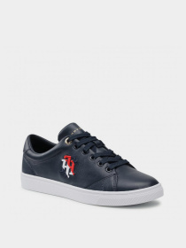 Кеды низкие Tommy Hilfiger LEATHER MONOGRAM TRAINERS модель FW0FW05794-DW5 Фото