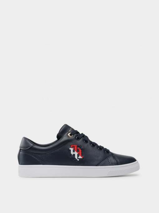 Кеды низкие Tommy Hilfiger LEATHER MONOGRAM TRAINERS модель FW0FW05794-DW5 Фото