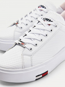 Кеды низкие Tommy Hilfiger Leather Fashion Cupsole модель EN0EN01424-YBR Фото