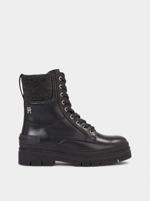 Ботинки Tommy Hilfiger Feminine Felt Lace Up Bootie модель FW0FW07500-BDS Фото