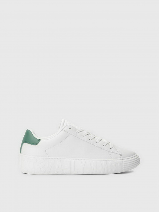 Кеды низкие Tommy Hilfiger Leather Logo Cupsole Trainers модель EM0EM01213-YBI Фото