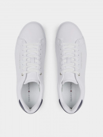 Кеды низкие Tommy Hilfiger Contrast Heel Leather Cupsole Trainers модель FM0FM04829-YBS Фото