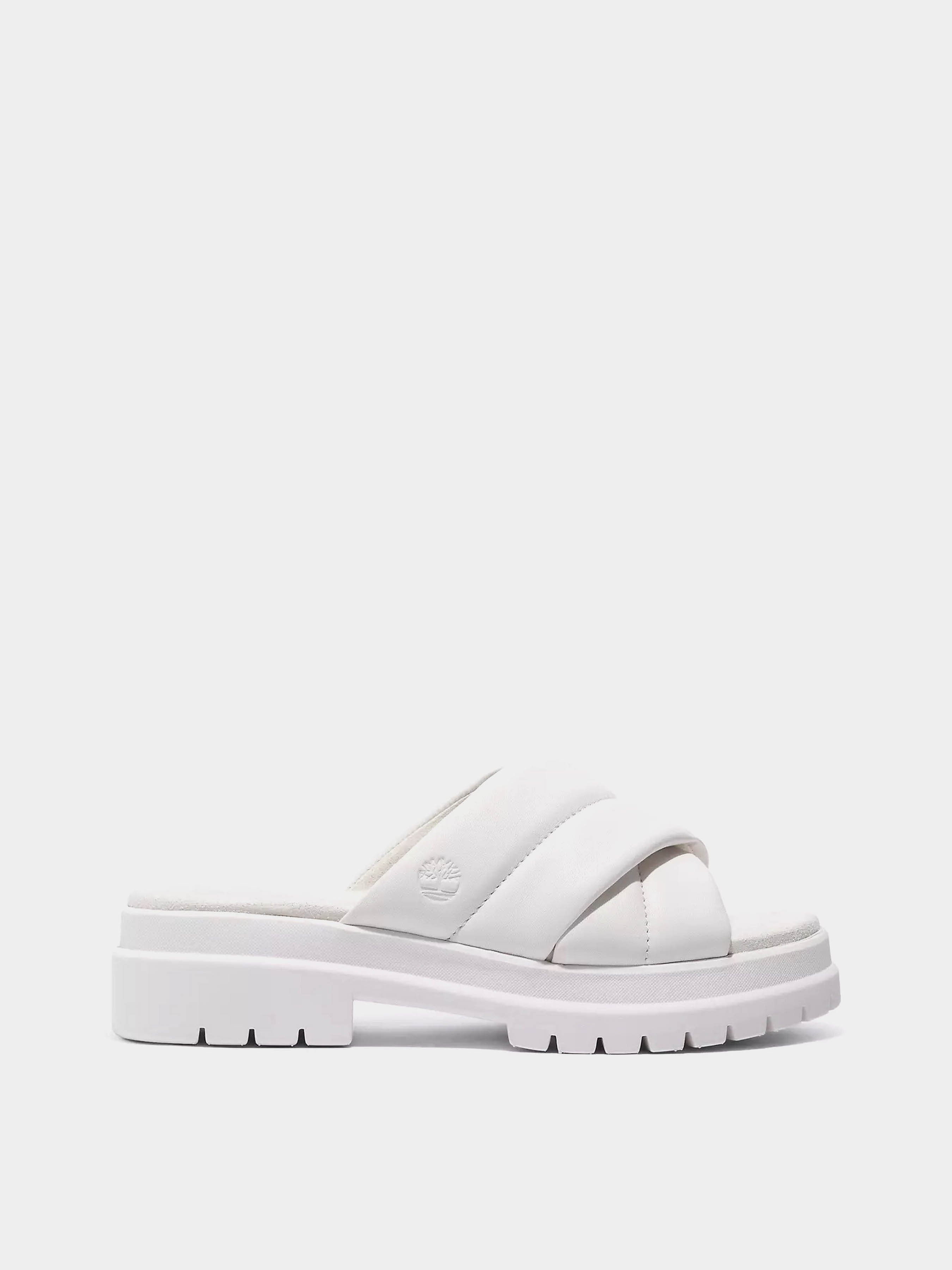 Шкіряні Жіночі Шльопанці Timberland London Vibe Slide (TG3215) колір білий