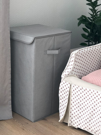 MBM MY HOME ­Ящик для зберігання текстильний сірий модель TH-02 GRAY — фото 5 - INTERTOP